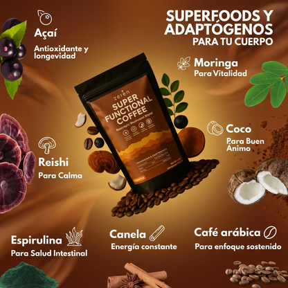 Zeren™ Super Functional Coffee 30 Porciones | Energía Sin Bajones y Mejor Digestión