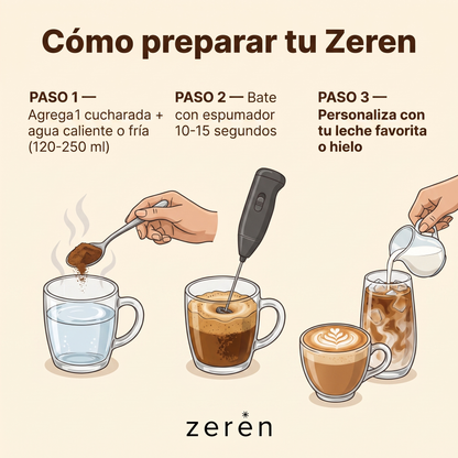 Zeren Super Functional Coffee 30 Porciones | Energía Sin Bajones y Mejor Digestión 180G